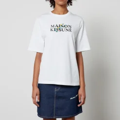 Loungewear|T-Shirts And Tops|Maison Kitsuné Flowers Comfort Cotton-Jersey T-Shirt - XXS
