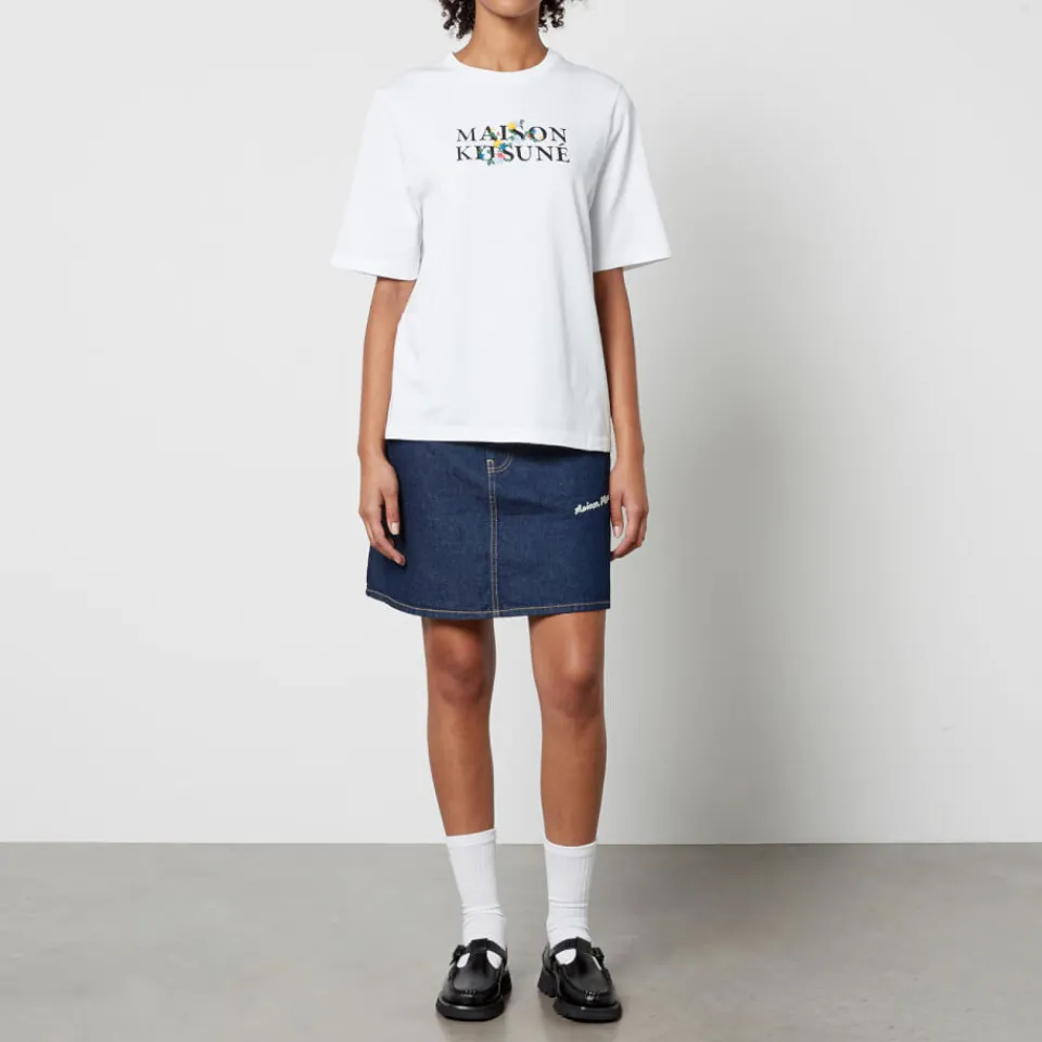 Loungewear|T-Shirts And Tops|Maison Kitsuné Flowers Comfort Cotton-Jersey T-Shirt - XXS