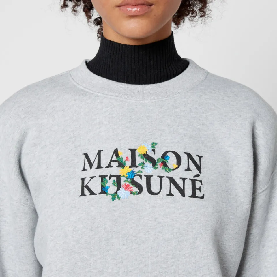Loungewear|Sweatshirts|Maison Kitsuné Flowers Comfort Cotton-Jersey Sweatshirt - XXS