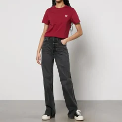 Loungewear|T-Shirts And Tops|Maison Kitsuné Fox Head Patch Cotton-Jersey T-Shirt - S