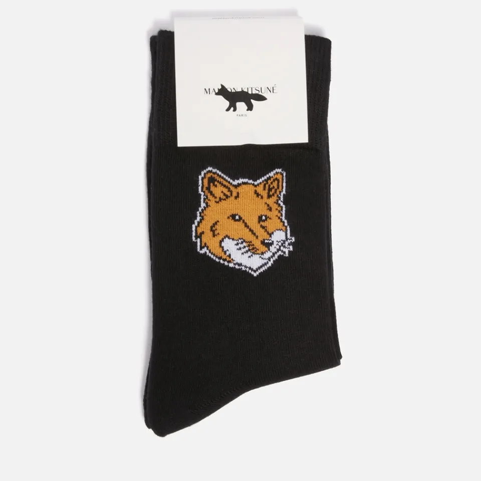 Underwear|Maison Kitsuné Fox Head Ribbed-Knit Socks - EU36/39