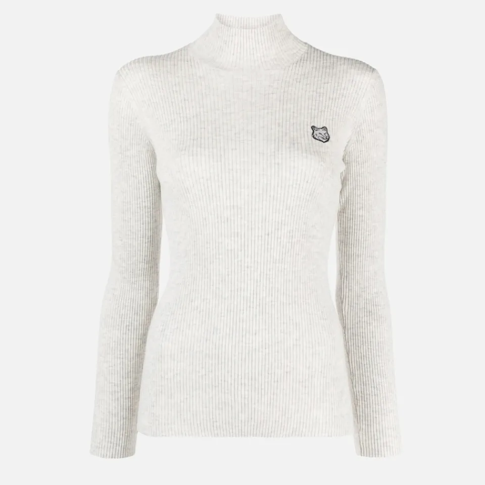Loungewear|Knitwear|Maison Kitsuné Fox Head Wool and Cotton-Blend Jumper - XS
