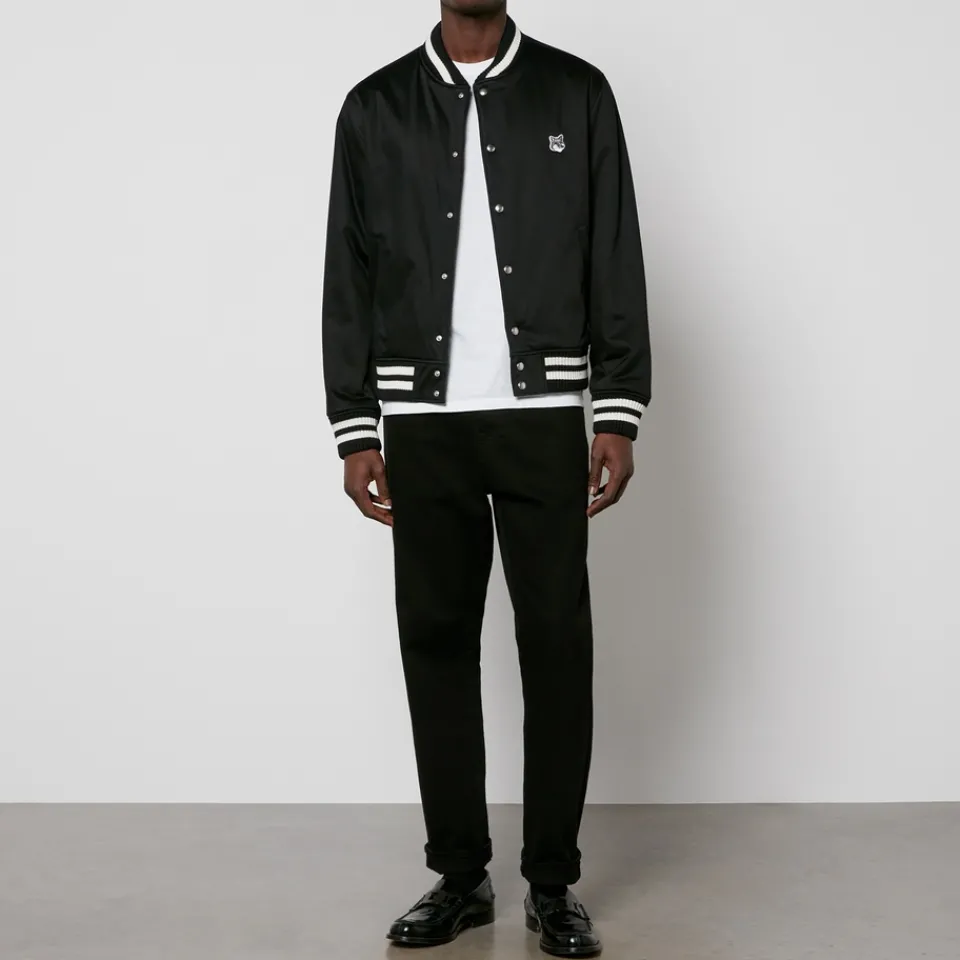 Coats|Jackets|Maison Kitsuné Grey Fox Head Cotton-Blend Jacket - L