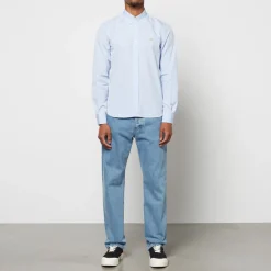 Shirts|Shirts|Maison Kitsuné Men's Fox Head Embroidery Classic Shirt - Light Blue - 38/15 Inches