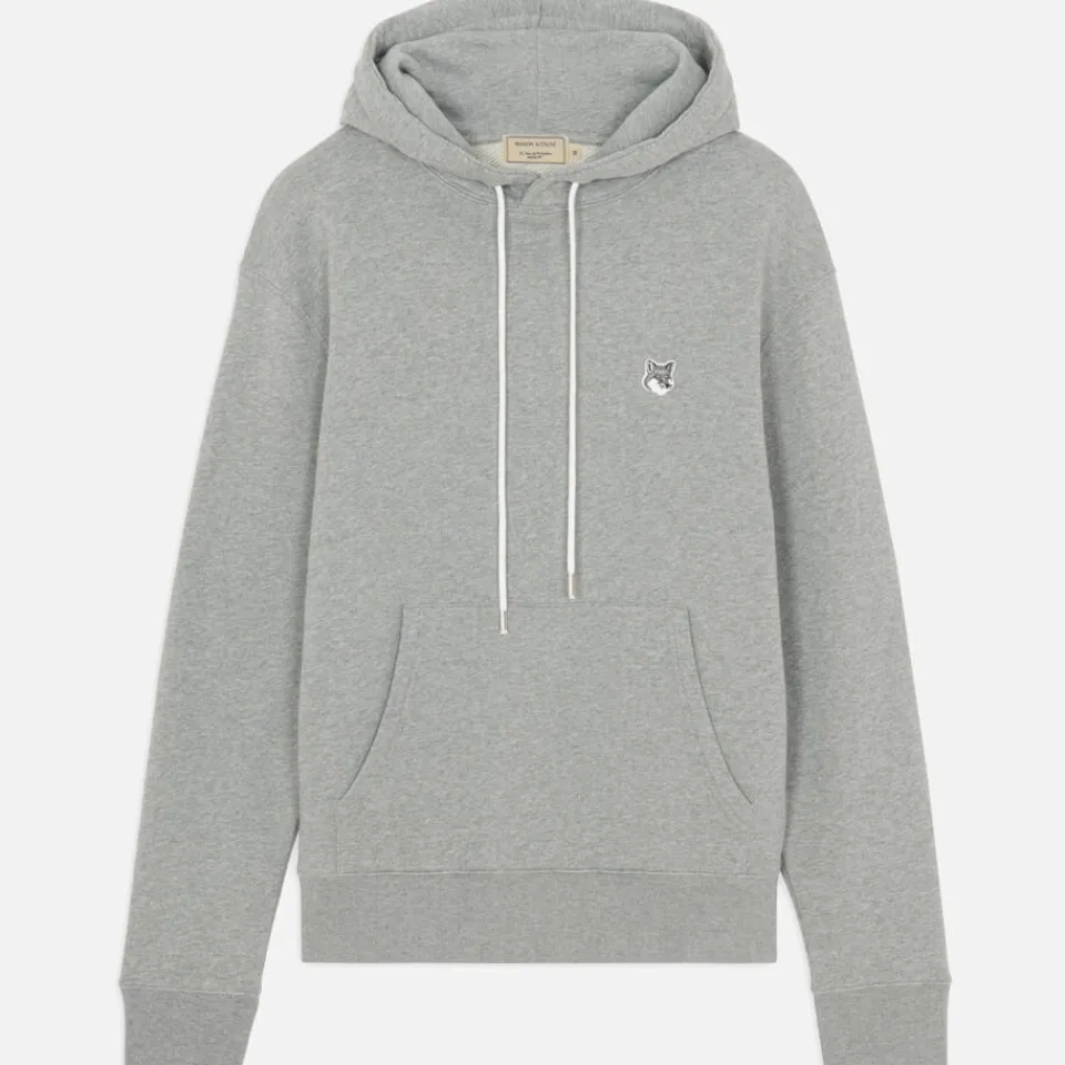 Sweatshirts|Birkenstock Maison Kitsuné Men's Grey Fox Head Patch Hoodie - Grey Melange - S