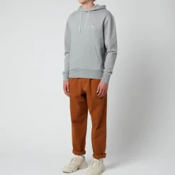 Sweatshirts|Birkenstock Maison Kitsuné Men's Grey Fox Head Patch Hoodie - Grey Melange - S