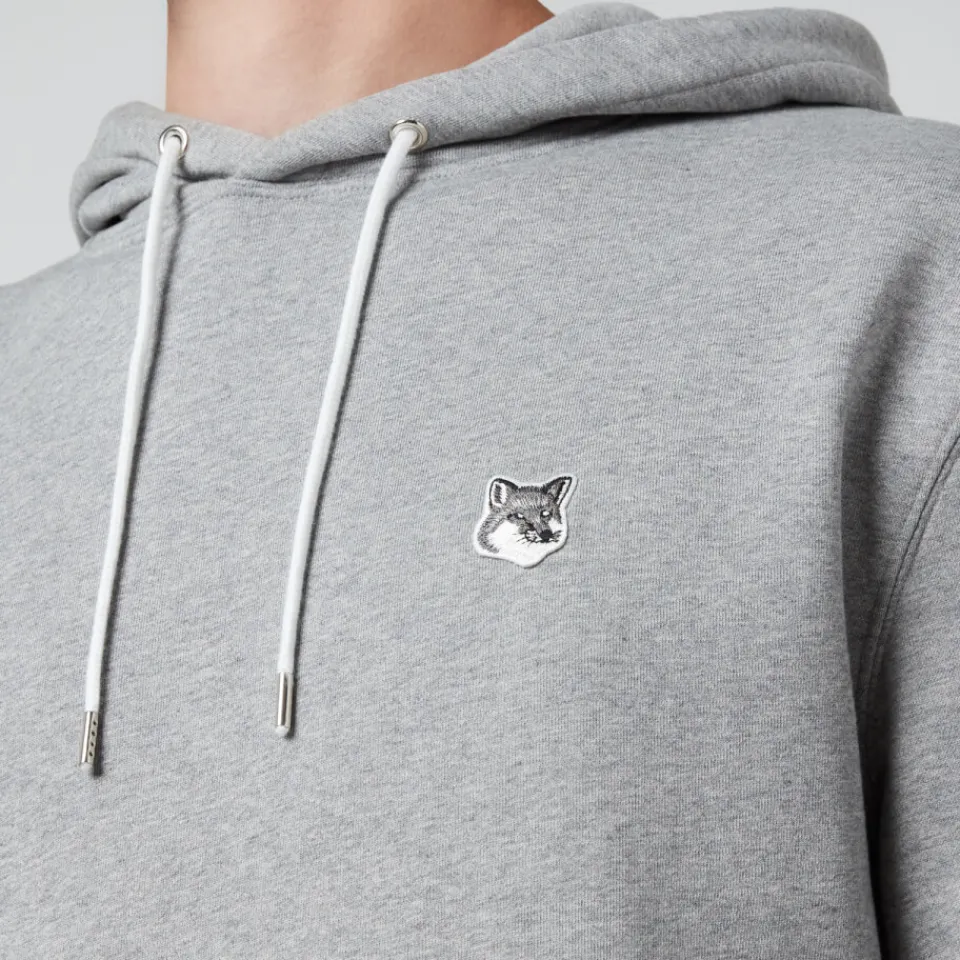 Sweatshirts|Birkenstock Maison Kitsuné Men's Grey Fox Head Patch Hoodie - Grey Melange - S