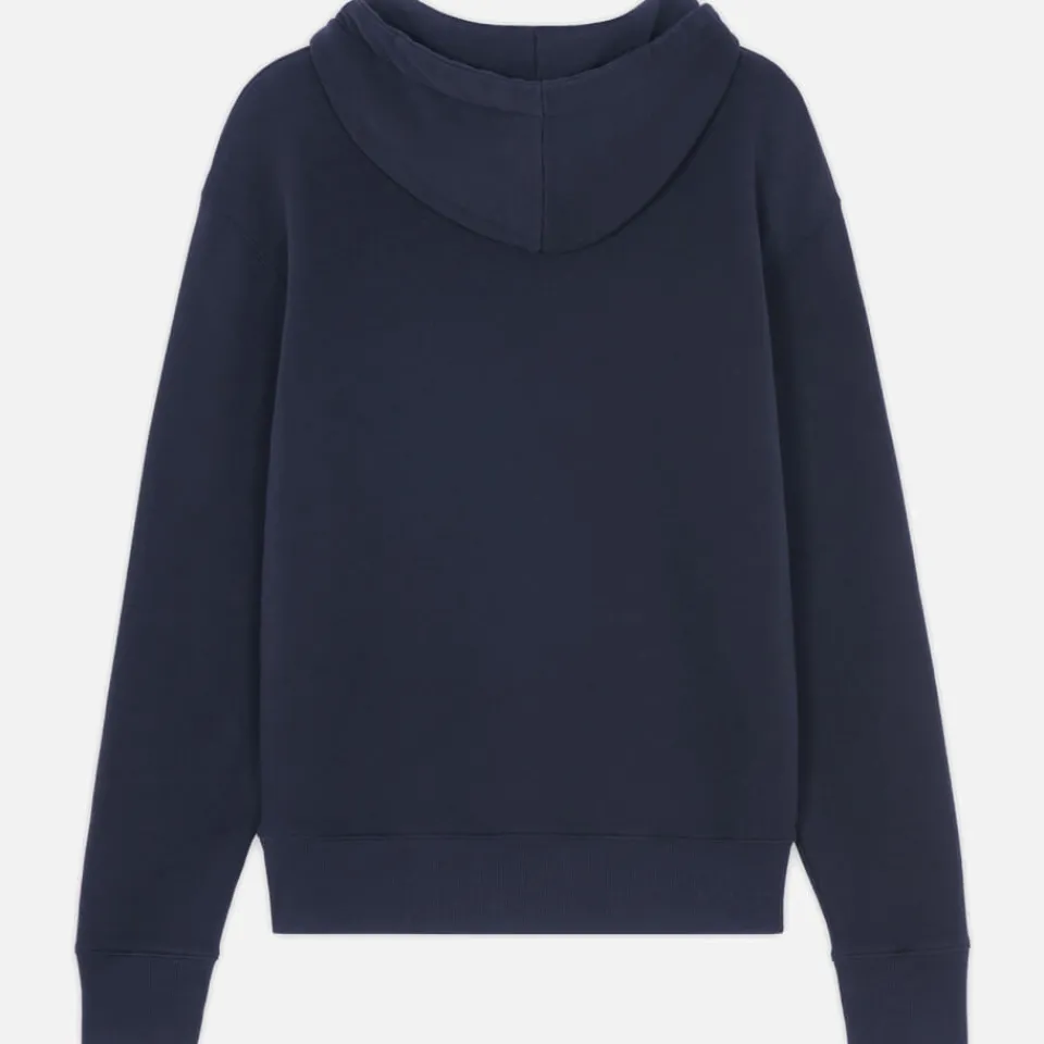 Sweatshirts|Maison Kitsuné Men's Grey Fox Head Patch Hoodie - Navy - S