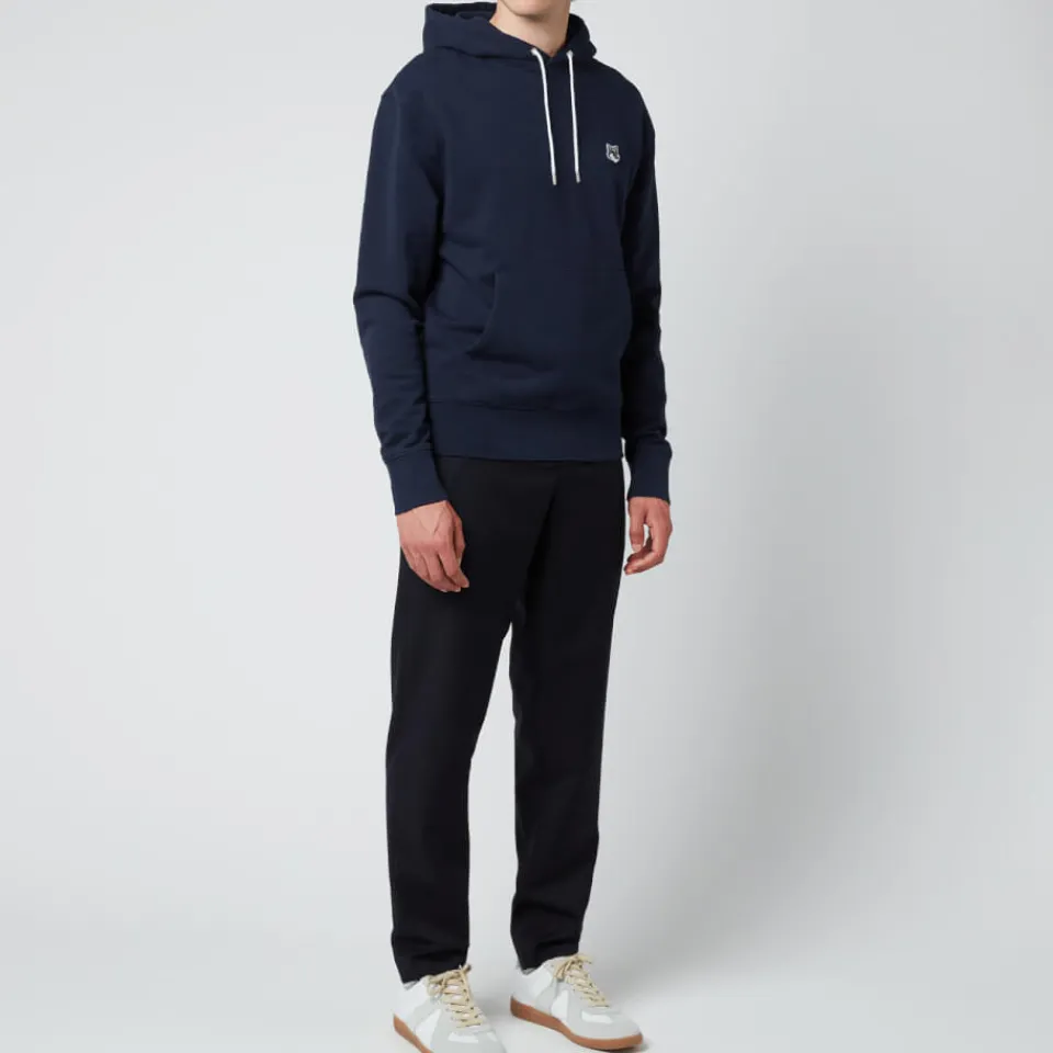 Sweatshirts|Maison Kitsuné Men's Grey Fox Head Patch Hoodie - Navy - S