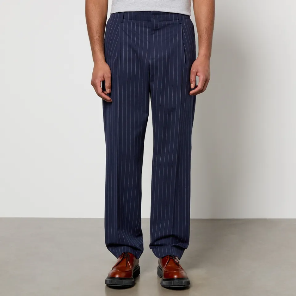 Trousers|Dr. Martens Maison Kitsuné Pinstriped Cotton and Wool-Blend Trousers - 44/L