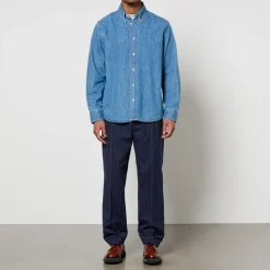 Trousers|Dr. Martens Maison Kitsuné Pinstriped Cotton and Wool-Blend Trousers - 44/L