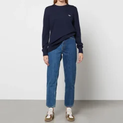 Sweatshirts|Loungewear|Maison Kitsuné Tricolor Fox Patch Classic R-Neck Jumper - Navy - M