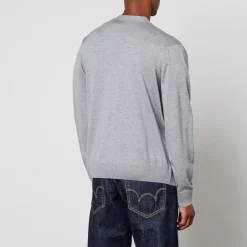 Cardigans|Knitwear|Birkenstock Maison Kitsuné Tricolour Fox Patch Classic Cardigan - Grey Melange - S