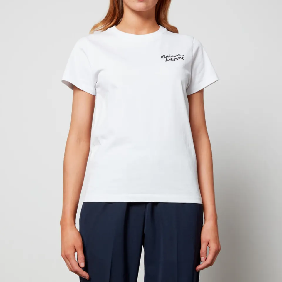 Loungewear|T-Shirts And Tops|AMI Maison Kitsuné Women's Mini Handwriting Classic T-Shirt - White - XS