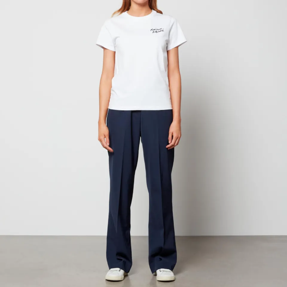 Loungewear|T-Shirts And Tops|AMI Maison Kitsuné Women's Mini Handwriting Classic T-Shirt - White - XS