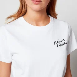 Loungewear|T-Shirts And Tops|AMI Maison Kitsuné Women's Mini Handwriting Classic T-Shirt - White - XS