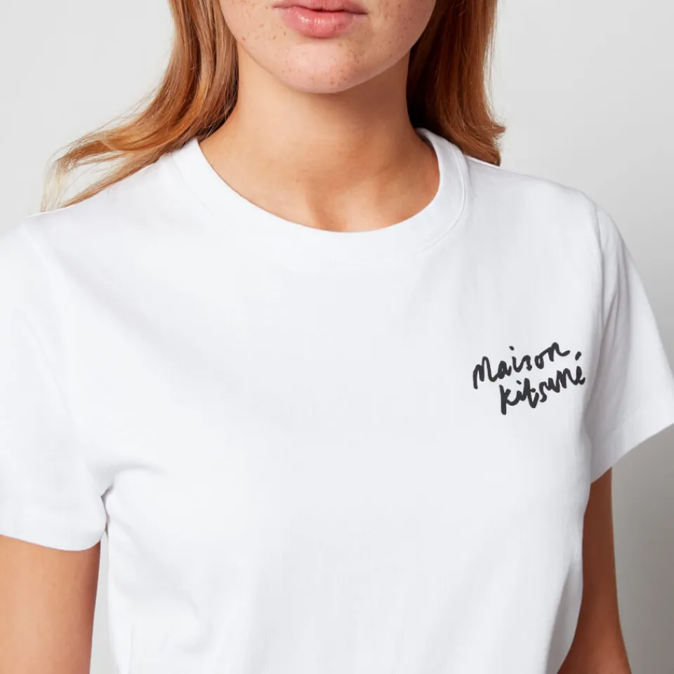 Loungewear|T-Shirts And Tops|AMI Maison Kitsuné Women's Mini Handwriting Classic T-Shirt - White - XS