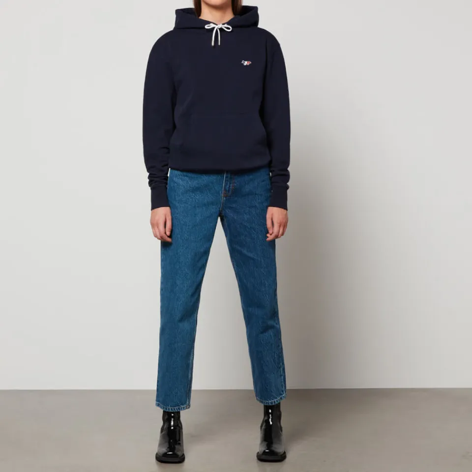 Loungewear|Sweatshirts|Maison Kitsuné Women's Tricolor Fox Patch Classic Hoodie - Navy - S