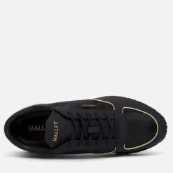 Trainers|Dr. Martens Mallet Men's Popham Lite Leather-Blend Triple Black Gold Camo Trainers - UK 7