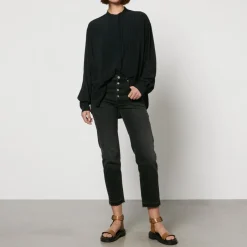 T-Shirts And Tops|Shirts And Blouses|Dr. Martens Marant Etoile Amel Pleated Chiffon Blouse - FR 34/UK 6