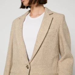 Jackets|Coats|Dr. Martens Marant Etoile Charlyne Herringbone Wool Blazer - FR 40/UK 12
