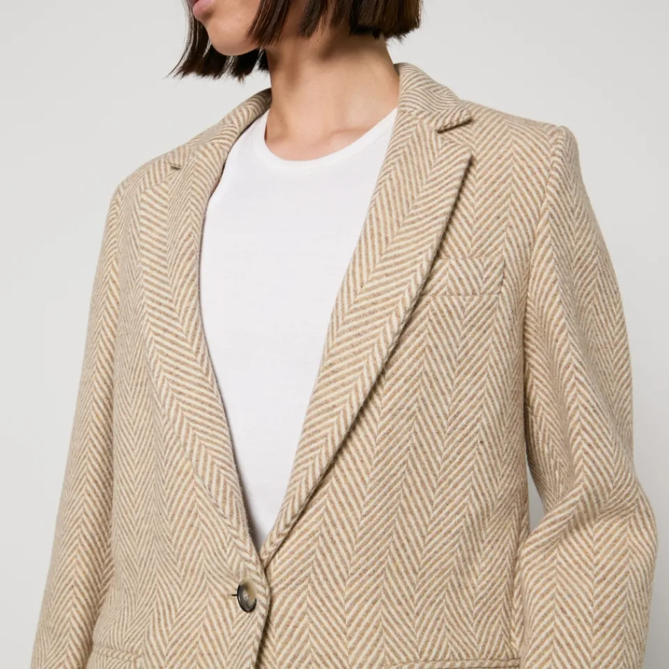 Jackets|Coats|Dr. Martens Marant Etoile Charlyne Herringbone Wool Blazer - FR 40/UK 12
