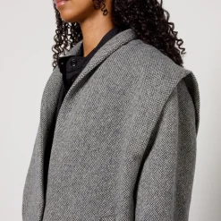 Jackets|Coats|Marant Etoile Drogo Herringbone Wool-Blend Jacket - UK 8