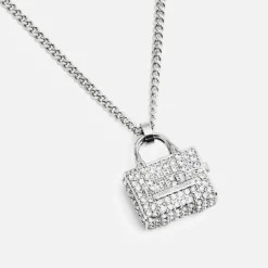 Jewellery|Dr. Martens Marc Jacobs Silver-Toned Pave Tote Pendant Necklace
