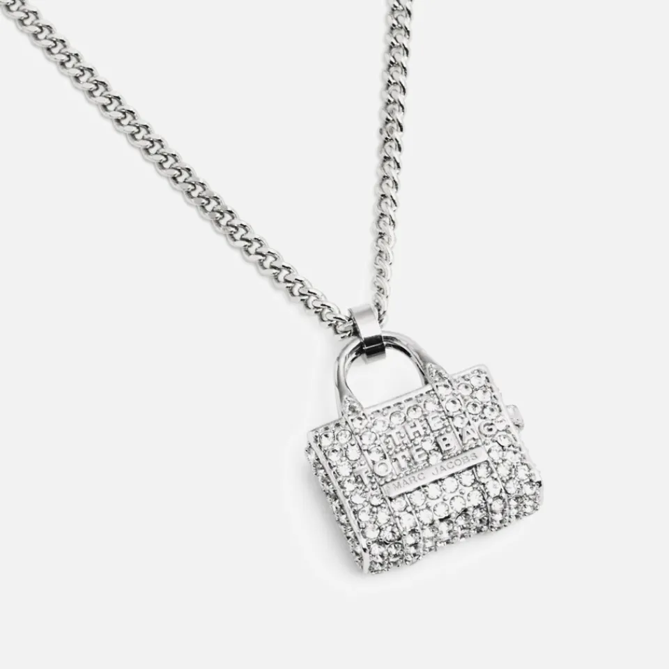 Jewellery|Dr. Martens Marc Jacobs Silver-Toned Pave Tote Pendant Necklace