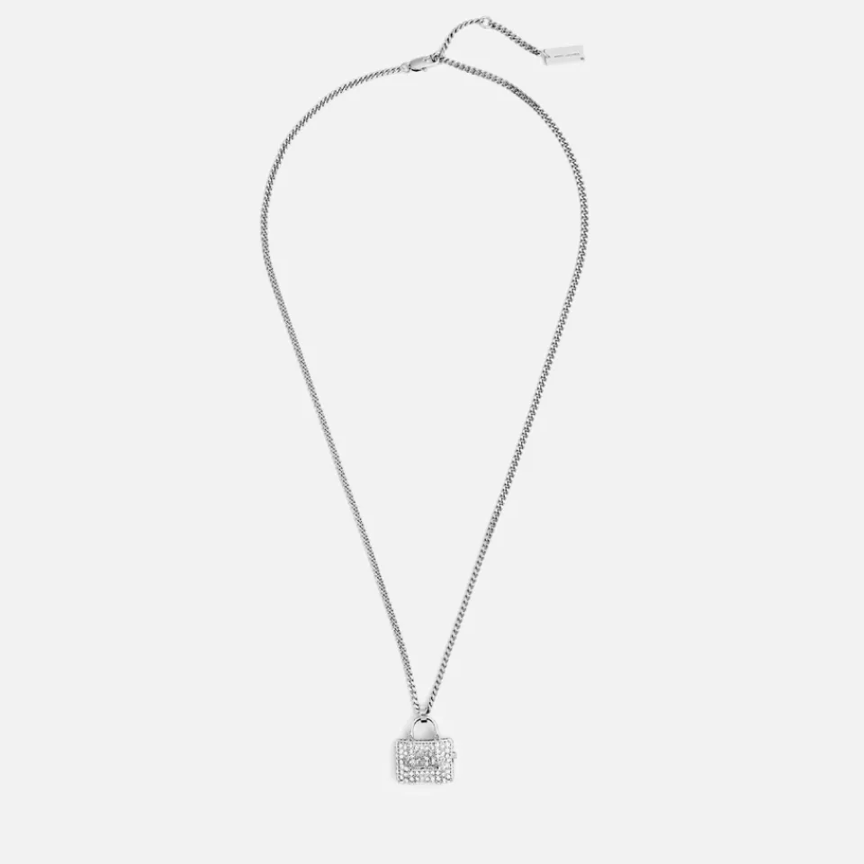 Jewellery|Dr. Martens Marc Jacobs Silver-Toned Pave Tote Pendant Necklace