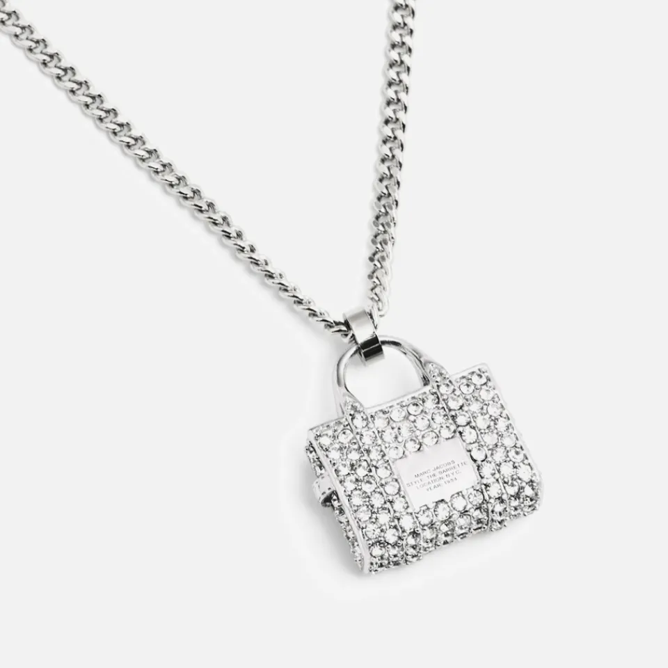Jewellery|Dr. Martens Marc Jacobs Silver-Toned Pave Tote Pendant Necklace