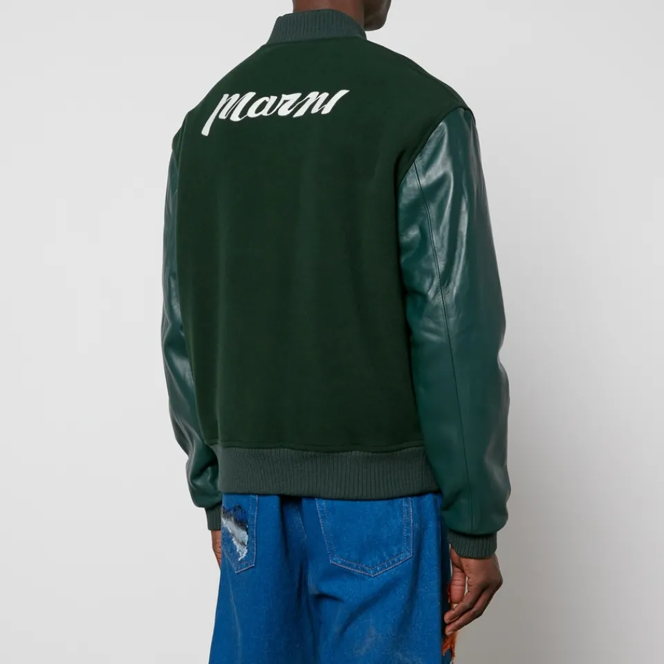 Jackets|Coats|Dr. Martens Marni Felt and Leather Bomber Jacket - IT 46/S