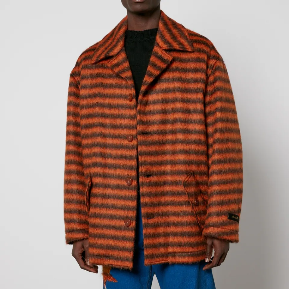 Jackets|Coats|Dr. Martens Marni Striped Brushed-Knit Coat - IT 46/S