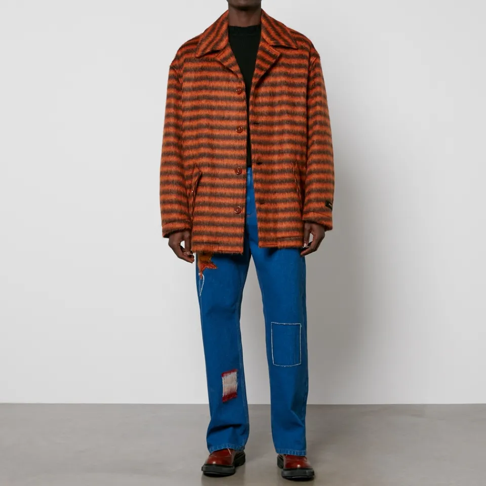 Jackets|Coats|Dr. Martens Marni Striped Brushed-Knit Coat - IT 46/S