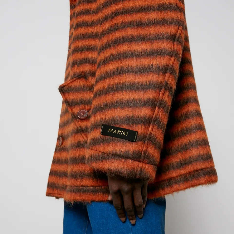 Jackets|Coats|Dr. Martens Marni Striped Brushed-Knit Coat - IT 46/S
