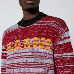 Knitwear|Dr. Martens Marni Striped Logo Intarsia Virgin Wool Jumper - IT 50/L
