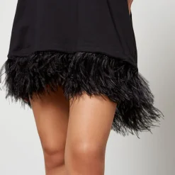 Loungewear|Dresses|Marques Almeida Feather-Trimmed Cotton T-Shirt Dress - XS