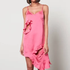 Dresses|Dresses|Stine Goya Marques Almeida Women's Slip Dress With Flounces - Pink - UK 6