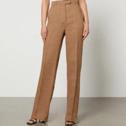 Trousers|Dr. Martens Max Mara Studio Alcano Linen Straight-Leg Trousers - UK 14
