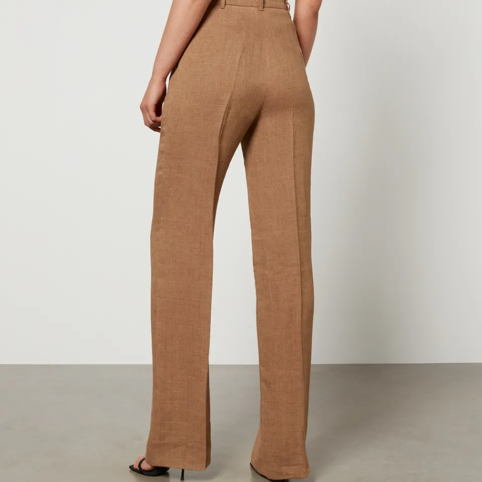 Trousers|Dr. Martens Max Mara Studio Alcano Linen Straight-Leg Trousers - UK 14