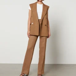 Trousers|Dr. Martens Max Mara Studio Alcano Linen Straight-Leg Trousers - UK 14