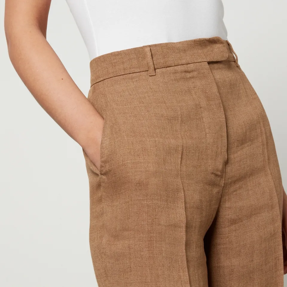 Trousers|Dr. Martens Max Mara Studio Alcano Linen Straight-Leg Trousers - UK 14