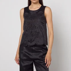 T-Shirts And Tops|Dr. Martens Max Mara Studio Efeso Broderie Anglaise Top - UK 10