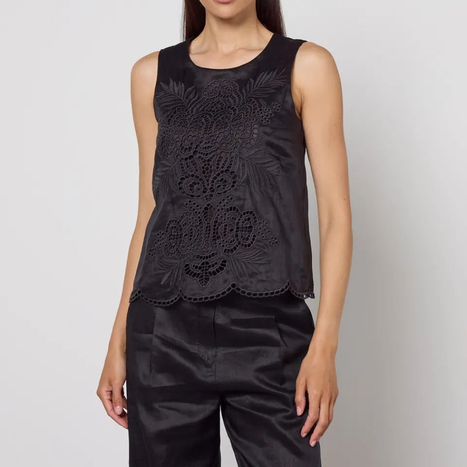 T-Shirts And Tops|Dr. Martens Max Mara Studio Efeso Broderie Anglaise Top - UK 10