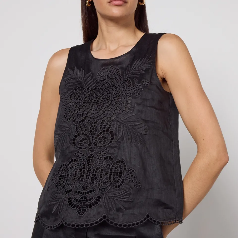 T-Shirts And Tops|Dr. Martens Max Mara Studio Efeso Broderie Anglaise Top - UK 10