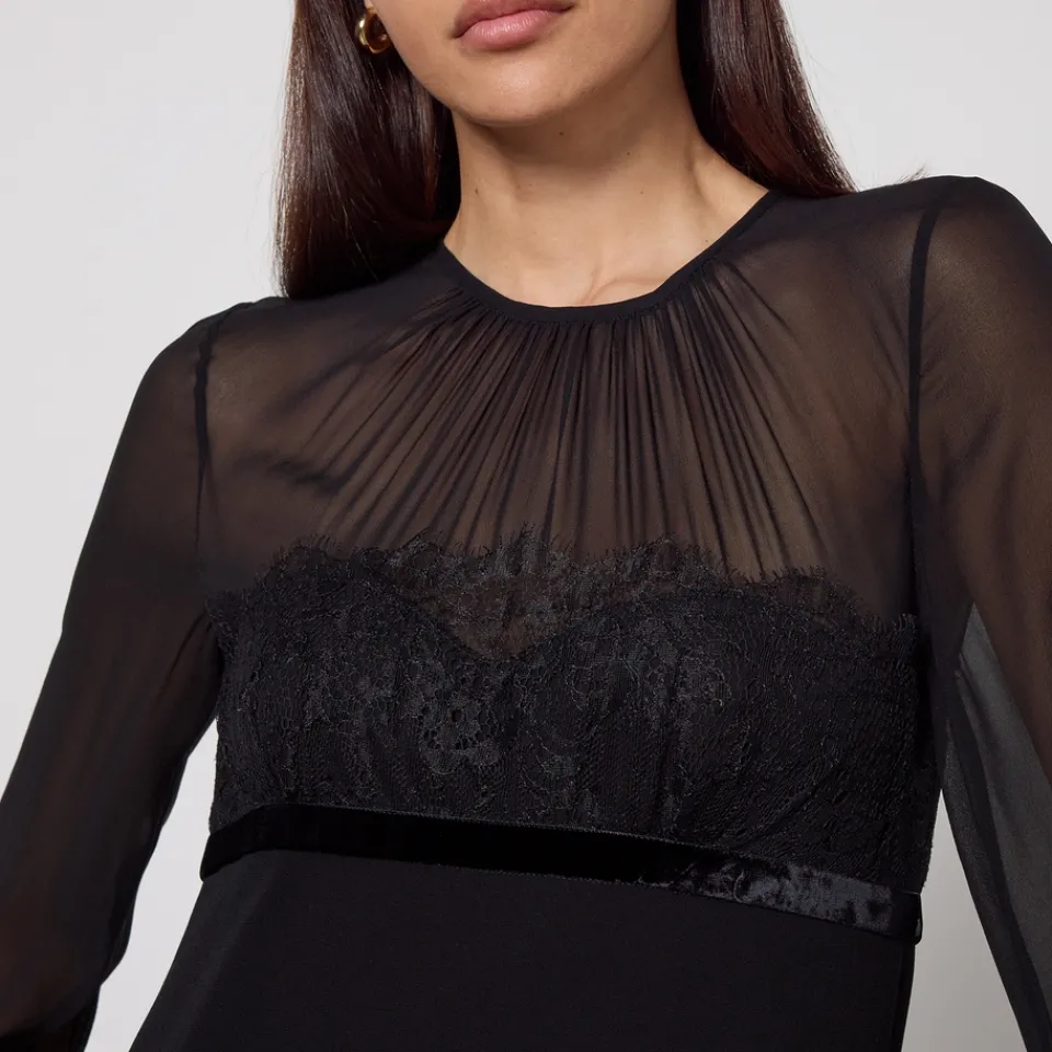 Dresses|Dresses|Dr. Martens Max Mara Studio Jader Semi-Sheer Silk Crepe Dress - UK 8