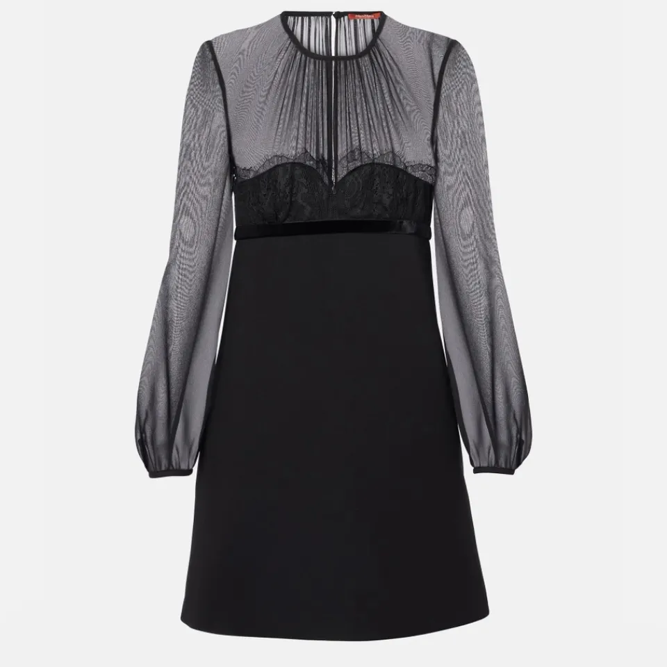 Dresses|Dresses|Dr. Martens Max Mara Studio Jader Semi-Sheer Silk Crepe Dress - UK 8