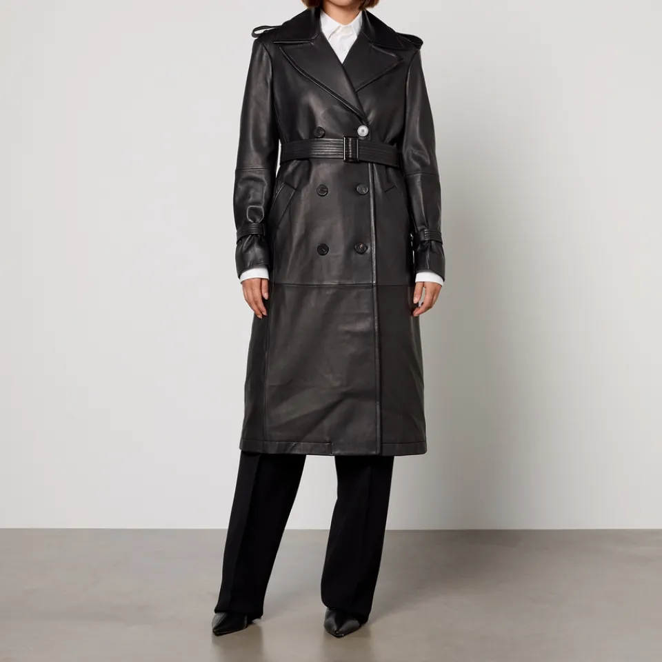 Jackets|Coats|Dr. Martens Max Mara Studio Magiaro Nappa Leather Trench Coat - 10