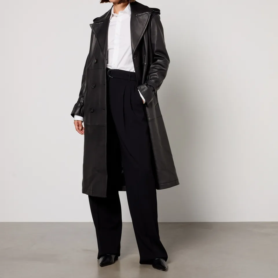 Jackets|Coats|Dr. Martens Max Mara Studio Magiaro Nappa Leather Trench Coat - 10