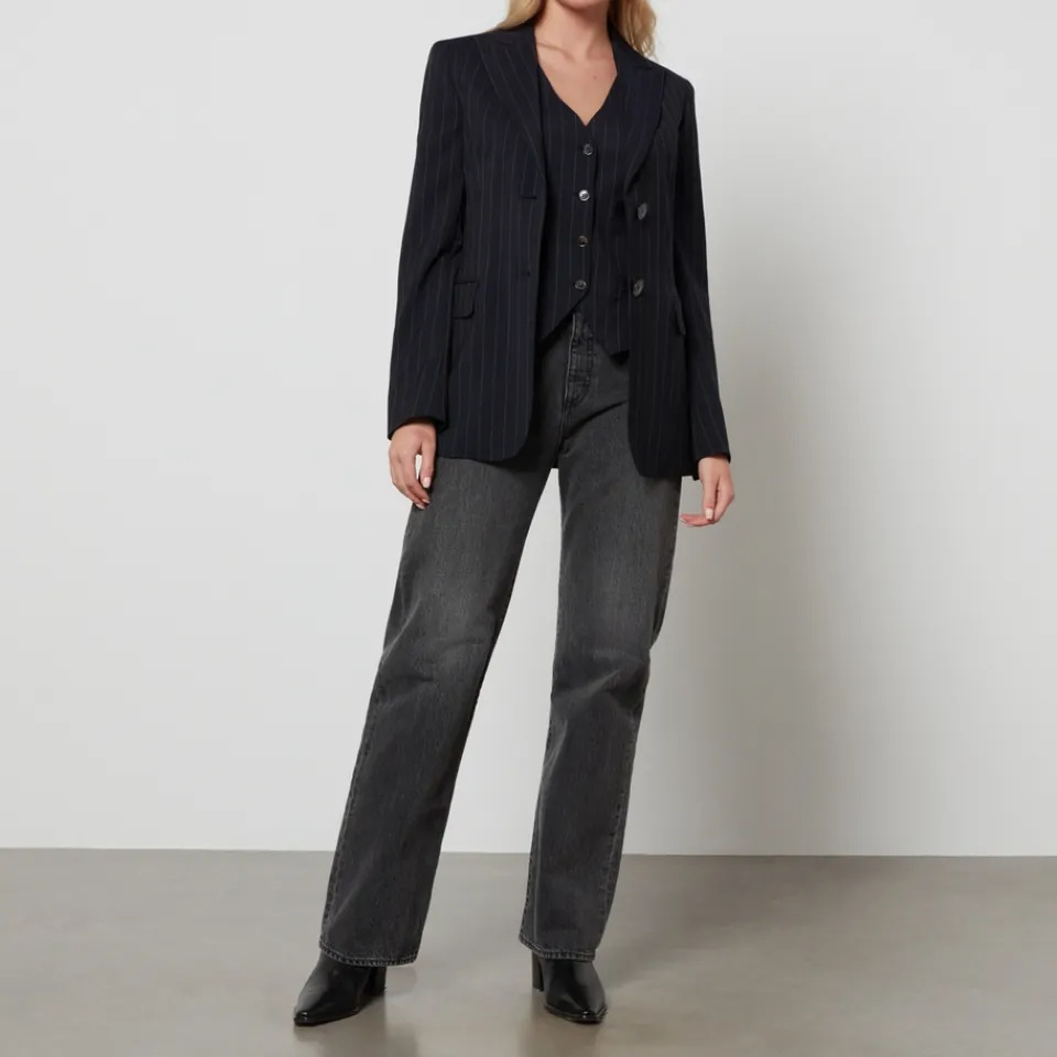 Jackets|Coats|Dr. Martens Max Mara Studio Mora Pinstriped Woven Blazer - UK 6